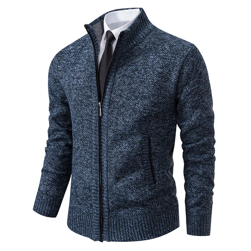 Herbst Und Winter New Jersey männer Casual Sport Mantel Einfarbig Stehkragen Wullover Greifen Fleece Warm Zipper Strickjacke