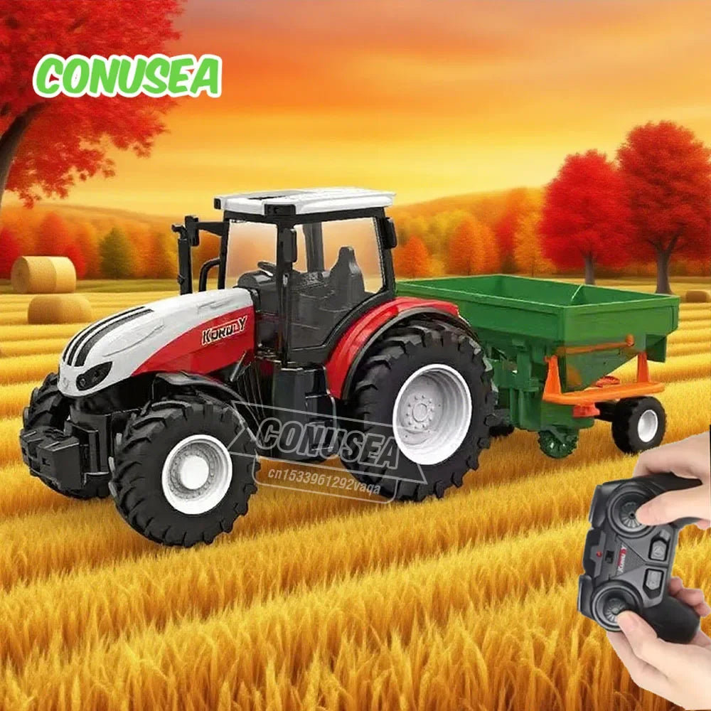 Fernbedienung Traktor RC Bauernhof Lkw Auto Anhänger 2,4G Landwirtschaft Simulator Lkw Miniatur Bauernhof Fahrzeug Spielzeug Modell Kinder Junge