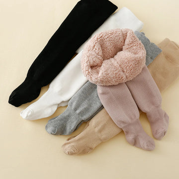 Winter Baby Mädchen Polar Fleece Gefütterte Gestreifte Leggings Plus Dicke Warme Baumwollstrumpfhose Kleinkinder Kinder Wärmehaltende Strumpfhose