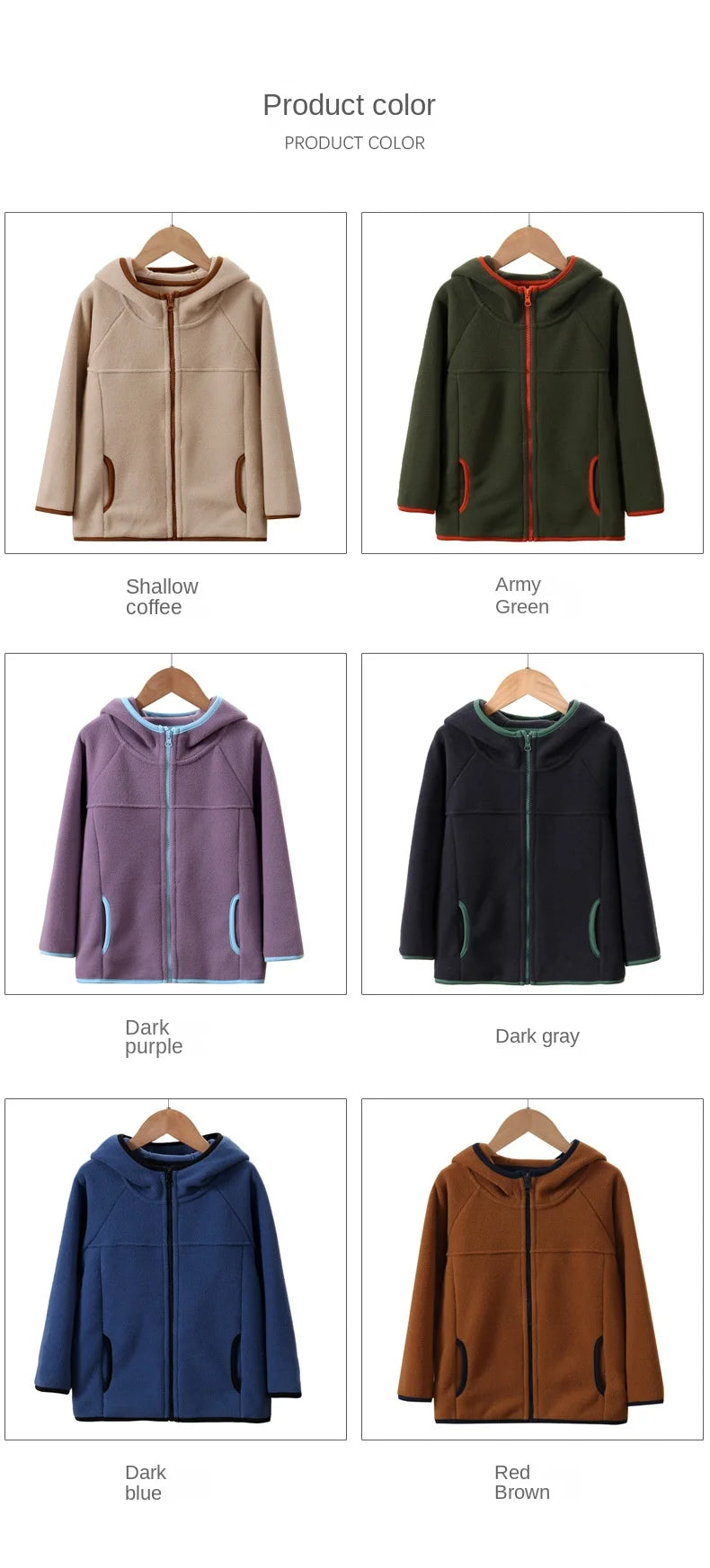 Kinder-Fleecejacke, Herbst und Winter, lässig, warm, für Teenager, Jungen und Mädchen, mit Kapuze, Oberbekleidung, antistatisch, winddicht, gemütlich, Kinderoberteile