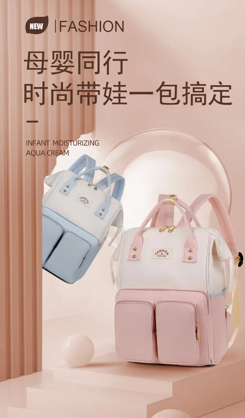 Multifunktionale Mama-Taschen mit großem Fassungsvermögen für Ausflüge, Reiserucksack, wasserdicht, tragbar, Mutter- und Babytasche, Damen-Rucksack