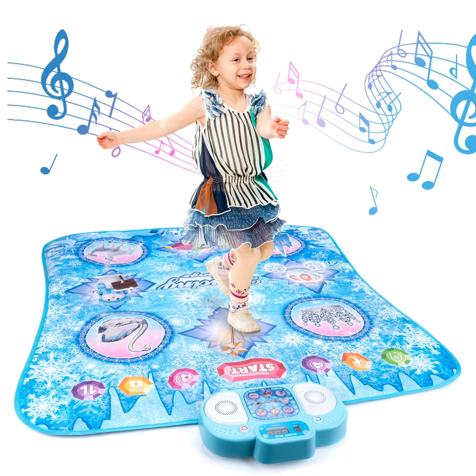 Elektronische Tanzmatte für Kinder, Tanzdecke, doppelter Spielermodus mit 9-stufigem Kinder-Bodenmusikdecke, Lernspielzeug, Kindergeschenke