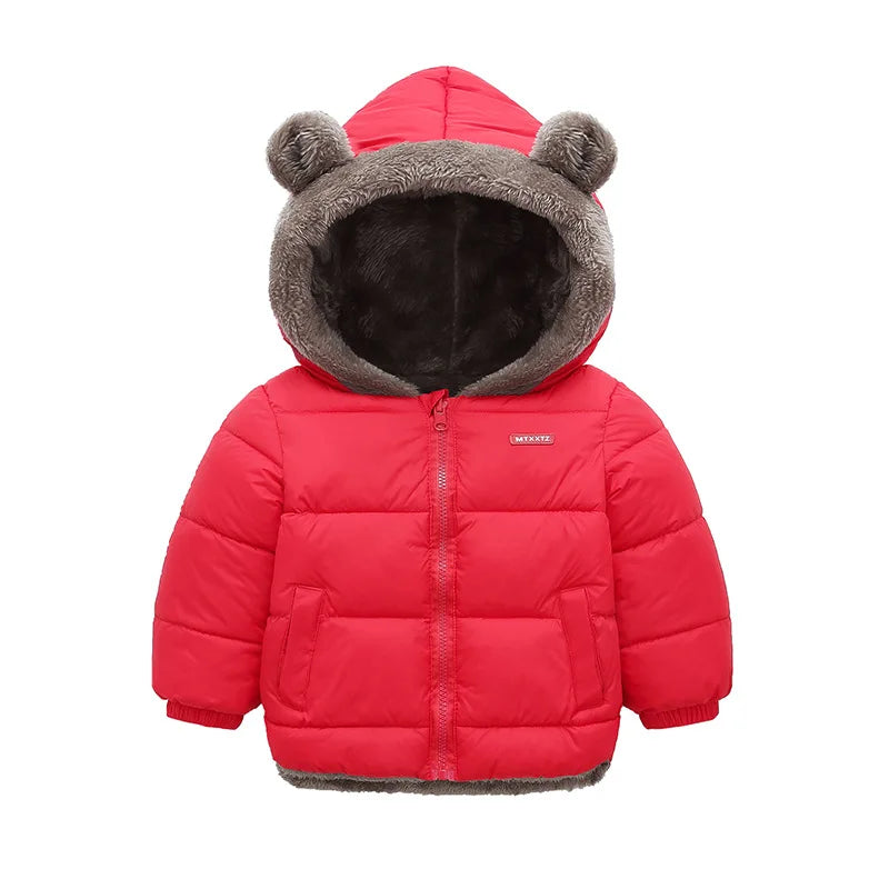 Jungen Mädchen Dicke Jacken Winter Kinder Gepolsterte Fleece Warme Mäntel Kinder Mit Kapuze Baumwolle Oberbekleidung Kinder Kleidung Kaschmir Schneeanzug