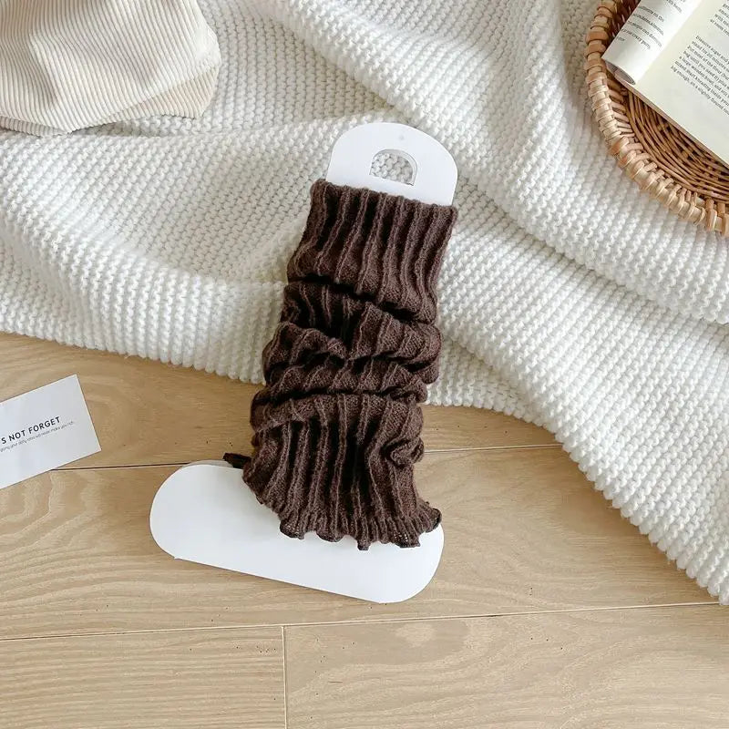 Herbst Winter Damen Beinwärmer Schwarz Weiß Gestrickte Fußabdeckung Lange Socken JK Japanische Mode Lolita Süße Mädchen Beinwärmer Neu