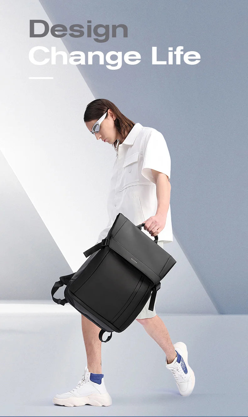 Bange Herren-Mode-Rucksack, 15,6 Zoll, multifunktionaler wasserdichter Rucksack, tägliche Reisetasche, lässiger Schulrucksack mit Schnalle