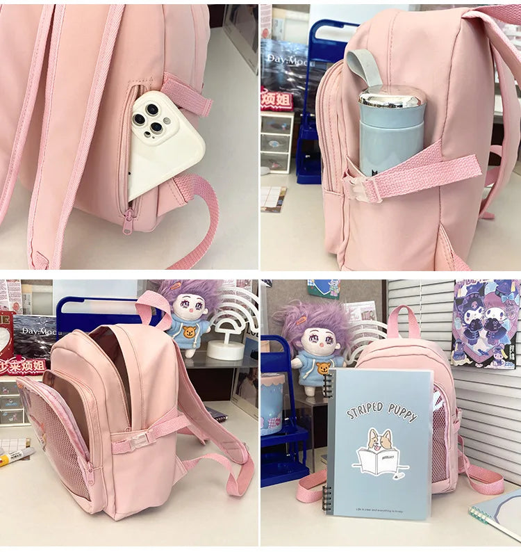 Y2K Nette Mini Rucksack Frauen Kawaii Ita Tasche Süße Mädchen Transparent Rucksack DIY Persönlichkeit Display Rucksack Lolita Schulter Tasche