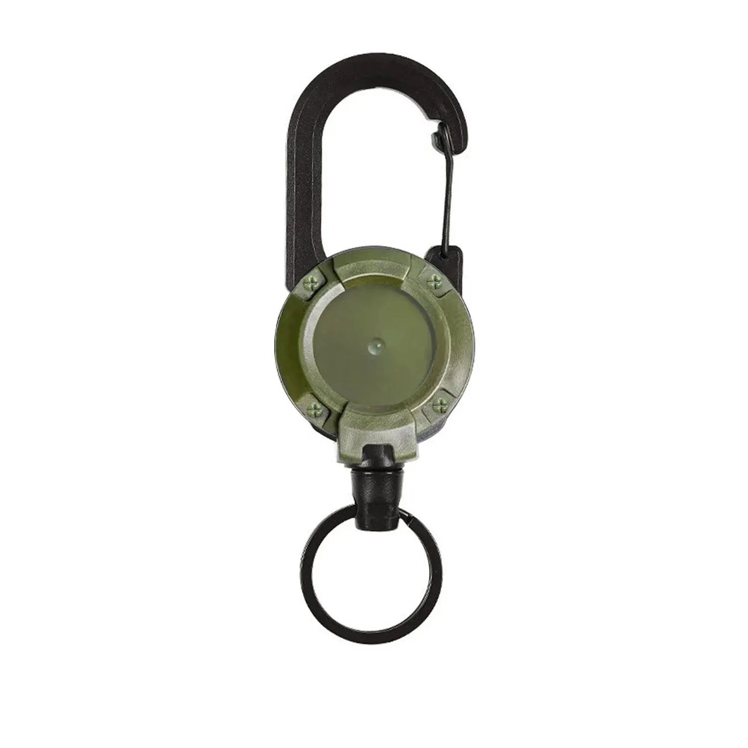 Einziehbare, robuste Zugrolle, Karabiner, Schlüsselanhänger, starkes Stahldrahtseil, Schnalle, Federschlüsselanhänger, Outdoor, sportliches Schlüsselanhänger-Werkzeug