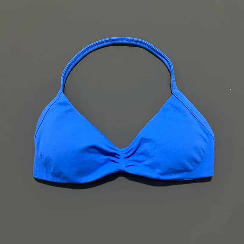 Sport-BH mit Trägern, Yoga-Unterwäsche, Damen-Gymnastik-Top, Lauftraining, rückenfreier BH, hohe Unterstützung, aktive Kleidung, Fitness, Workout, Neckholder