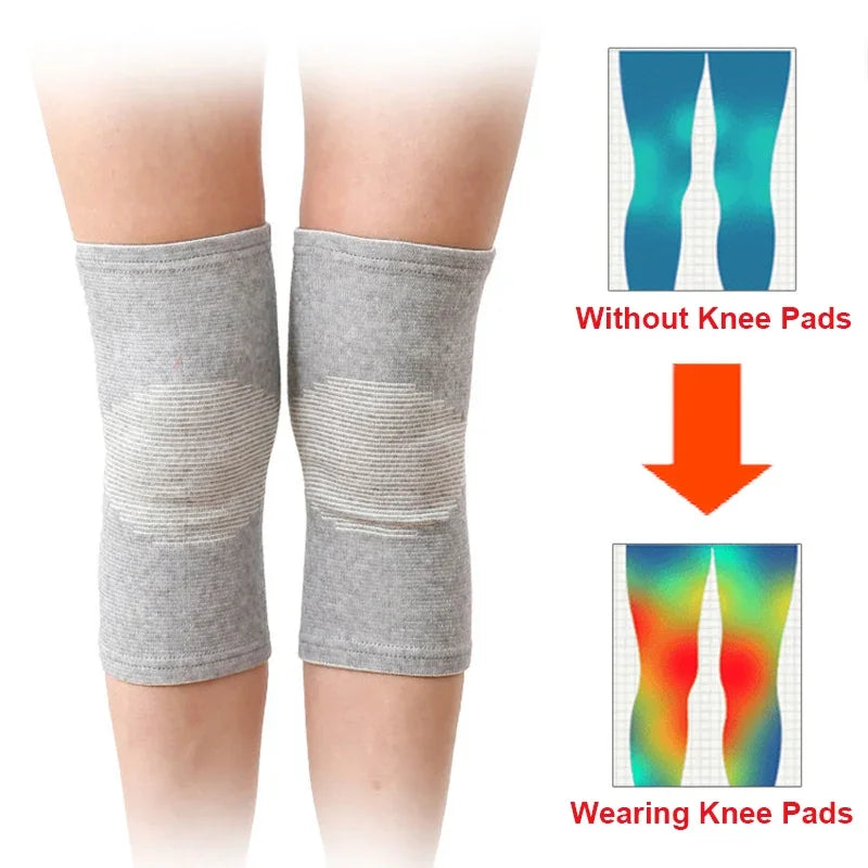 1 Pair Knee Pads Support Protection COYOCO Leg Arthritis Injury Gym Knee Sleeve Elastic Bandage Charcoal Knitted Warm Knee Braces