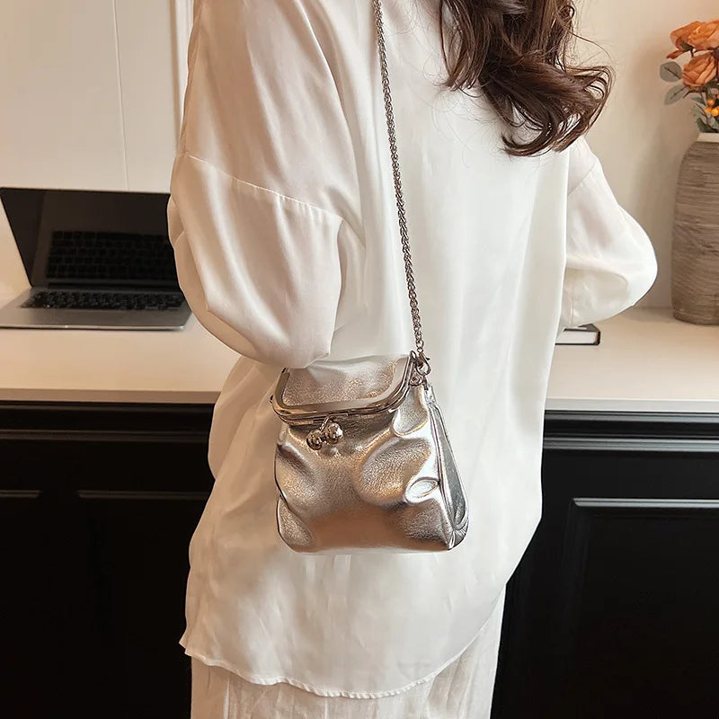 Trendy Koreanische Mode Mini Quadratische Tasche Vintage Streetwear Elegante Umhängetaschen Casual Y2k Ästhetische Schulter Handtaschen für Frauen