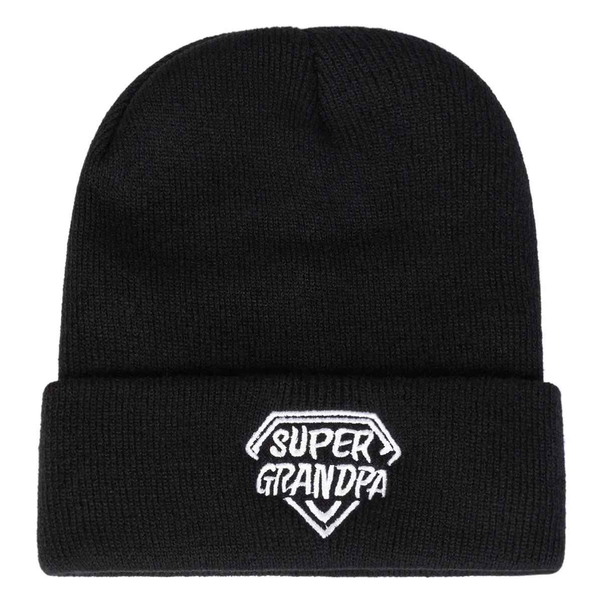 Unisex SUPER GRANDPA Diamant-Stickerei Mützen Herbst Winter Warme Beanie-Mützen für Damen und Herren