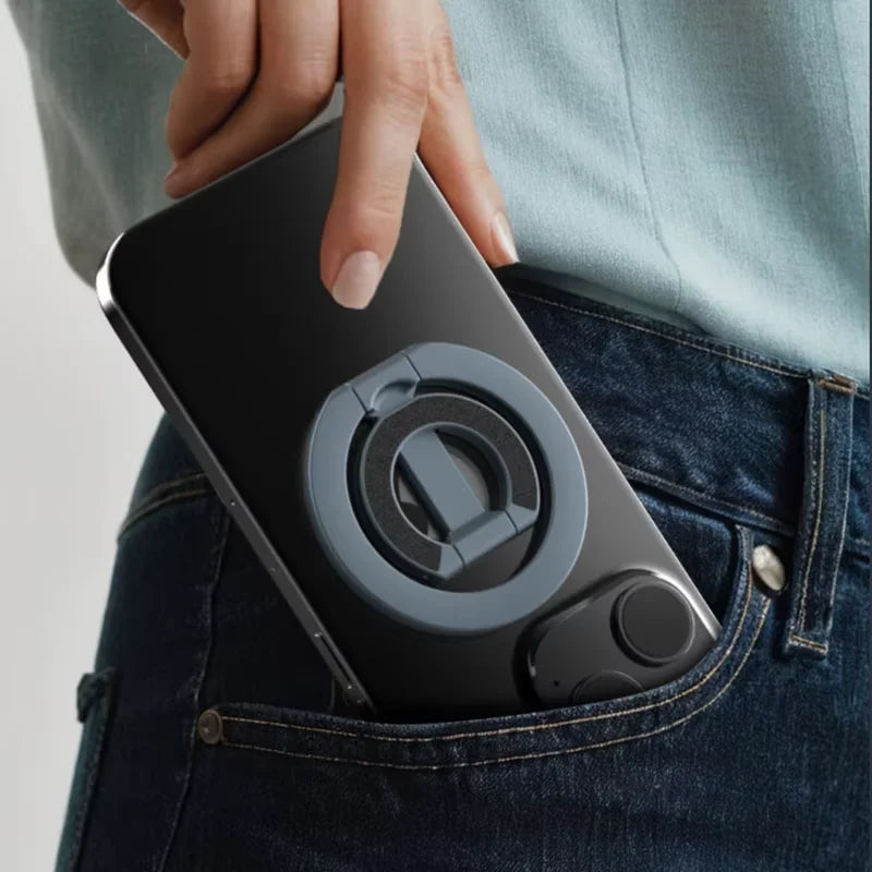 Magnetischer Handy-Ringhalter Beidseitiger Magnet 360° °   Rotierbarer, ultradünner, faltbarer, tragbarer Desktop-Handyhalter für iPhone 17, 16, 15