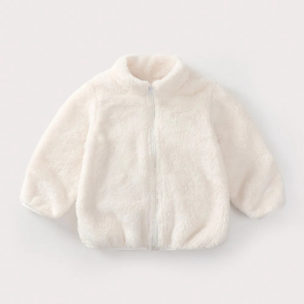 Einfarbig Mode Kinder Plüsch Mantel Herbst Winter Warme Baby Mädchen Junge Casual Jacke Mantel Kinder Kleidung Kleinkind Oberbekleidung