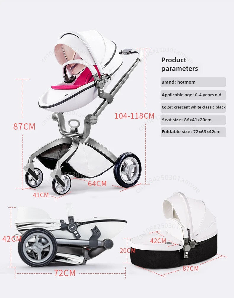 Hotmom-Kinderwagen Hohe Landschaft kann sitzen und liegen. Zusammenklappbarer, leichter britischer Zwei-Wege-Kinderwagen. Anpassung an 0–4 Jahre alt