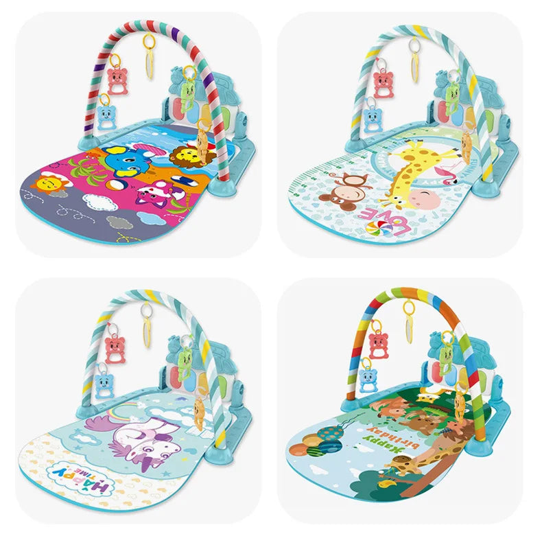Baby Music Activity Gym Carpet Play Mat Newborn Rug Pedal Piano Keyboard Infant Fitness Rack Playmat Crawling Game Pad Toy Gift