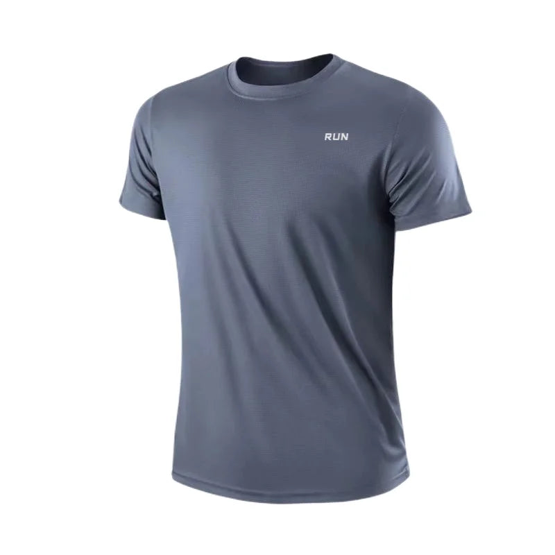 Men's Quick Dry Short Sleeve Gym Running Moisture Wicking Crew Neck T-Shirt Workout Exercise Gym Sports Shirt Tops Lightweight