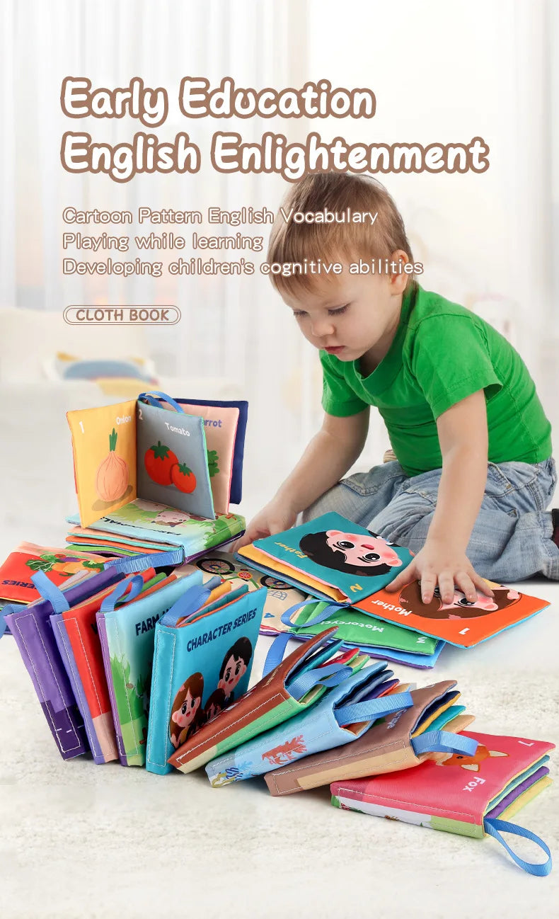 Weiche Baby Bücher Spielzeug Montessori 3D Touch fühlen sich kontrast reiche Stoff Buch sensorische frühe Lernspiele für Kinder Lernspiel zeug