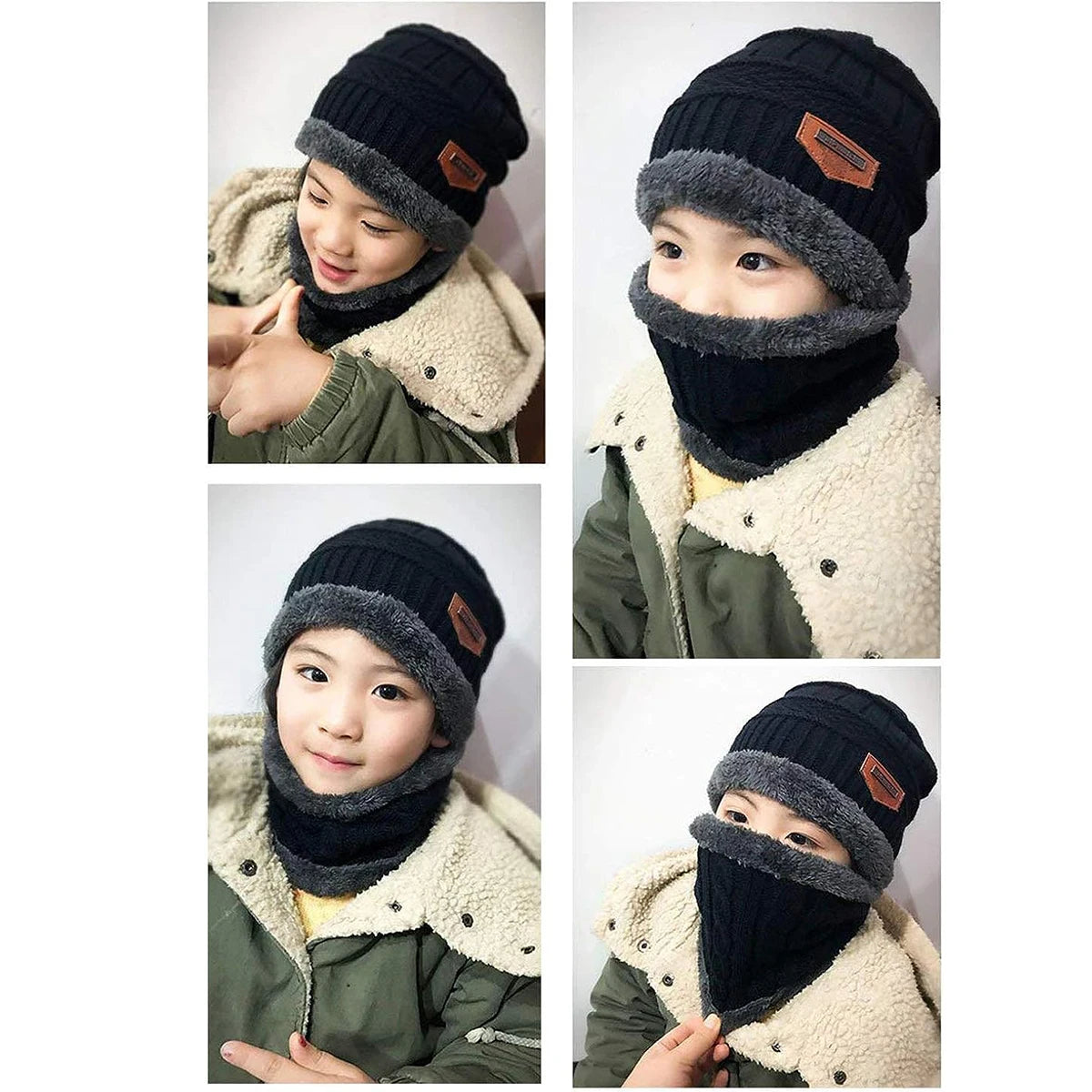 5-14 jahre Kinder Warme Gestrickte Hut Schal Set Kinder Herbst Winter Hut Weiche Gestrickte Kappe Motorhaube Infant Kinder hut Für Jungen Mädchen