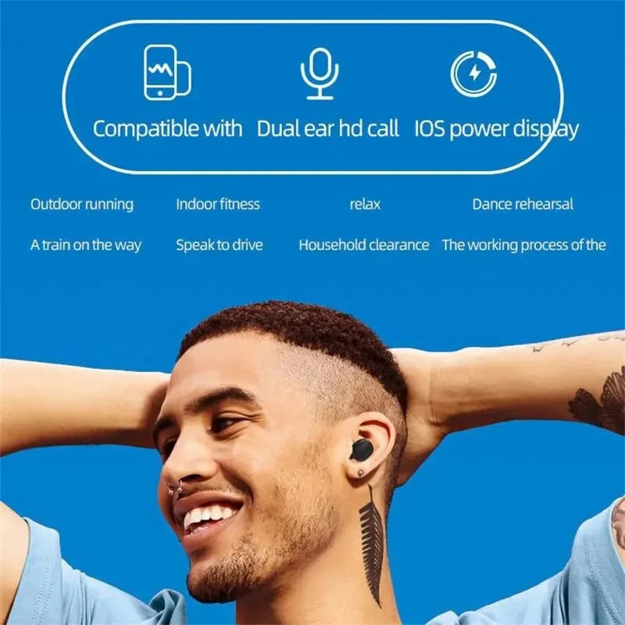 TWS A6S Headset Drahtlose Kopfhörer Bluetooth Kopfhörer Sport LED Display Touch Stereo Fone Bluetooth Ohrhörer für Xiaomi Huawei