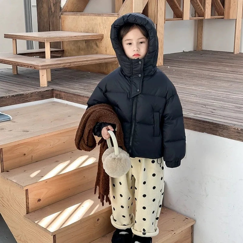 3 4 5 6 8 10 12 Jahre Mädchen Jacke Herbst Winter Neue Einfarbig Dicke Warme Mit Kapuze Zipper Mantel für Teen Kinder Daunen Baumwolle Outwear
