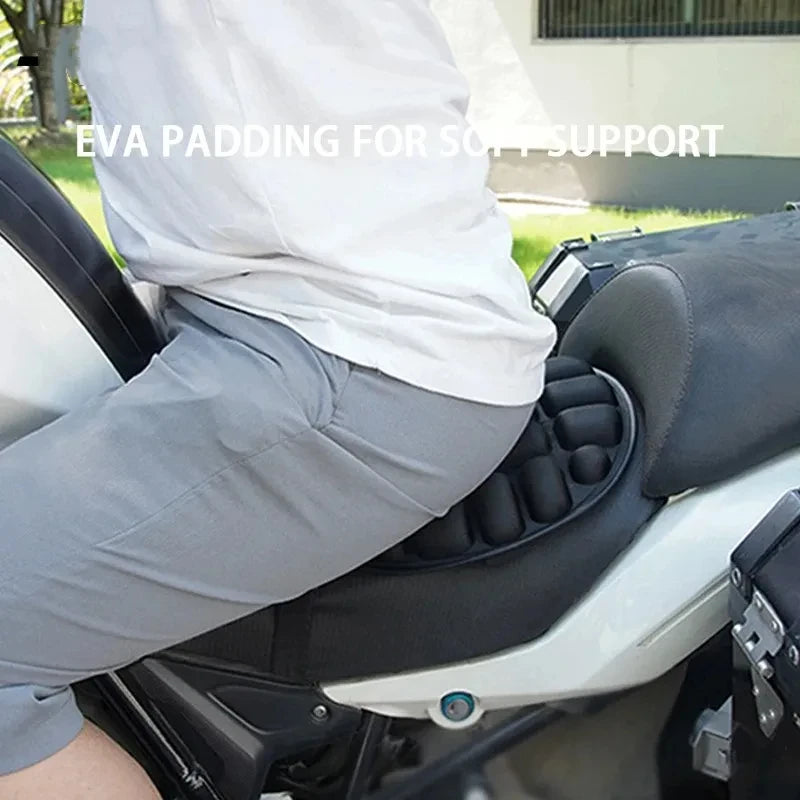 Motorrad 3D-Sitzkissen Schwarzer Schaumstoff Weich Komfortabel Atmungsaktiv EVA-Sitzbezüge Matten Motorräder Elektrofahrrad Zubehör