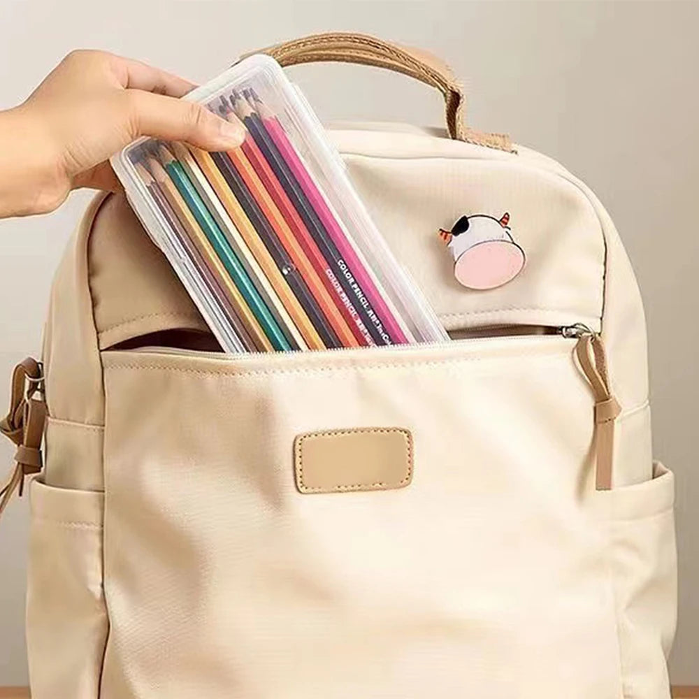 1 Stück durchscheinendes Federmäppchen, großes Fassungsvermögen, leicht, praktisch für Schulbedarf, Aufbewahrung, Stiftbox, Organizer-Box
