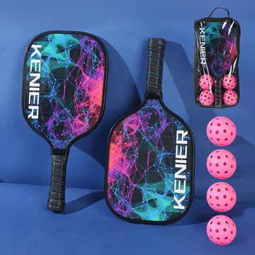Stoßfestes Pickleball-Paddel-Set, rutschfester Griff, hochelastisches Schläger-Set mit 2 Schlägern und 4 Pickleballs