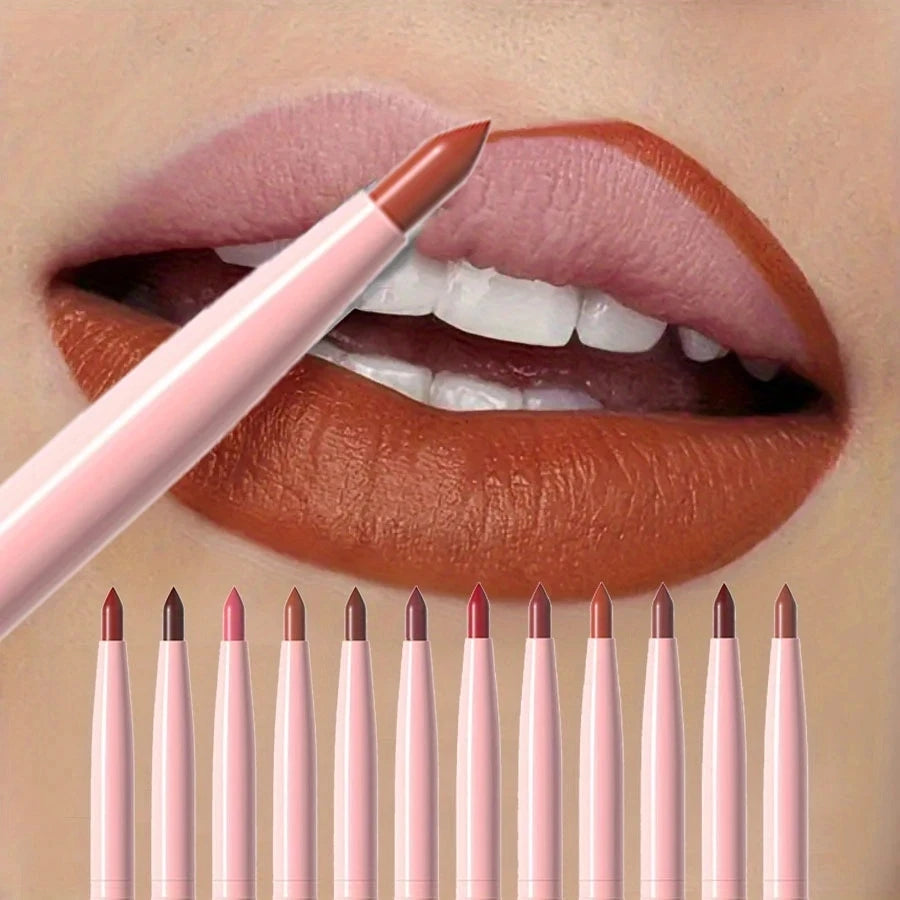 6-teiliges Lipliner-Stift-Set, langlebig, wasserdicht, schweißfest, einfaches Färben, lichtecht, Farbwiedergabe, Lipgloss-Set, Schönheits-Make-up