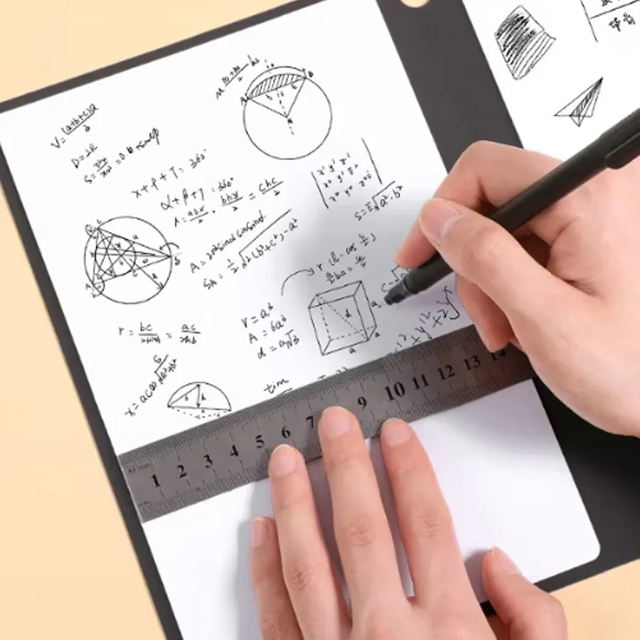 A5 wiederverwendbares Whiteboard-Notizbuch-Set mit Whiteboard-Stift, Löschtuch, Leder, Notizblock, Wochenplaner, tragbar, stilvoll, Büro