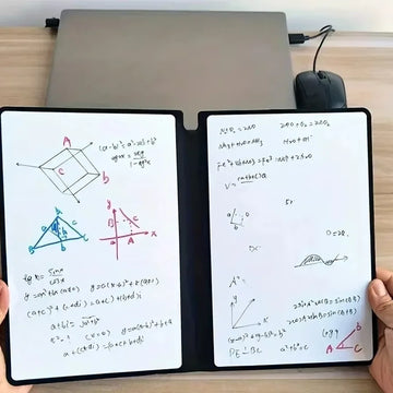 A5 wiederverwendbares Whiteboard-Notizbuch-Set mit Whiteboard-Stift, Löschtuch, Leder, Notizblock, Wochenplaner, tragbar, stilvoll, Büro
