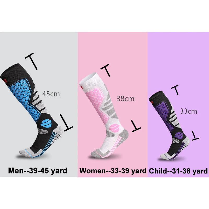 GTUBIKE 1 Paar warme Winter-Skistrümpfe, verdickende Wandersocken für Damen und Herren, Anti-Kälte-Skifahren, Outdoor-Sportstrümpfe, Schnee