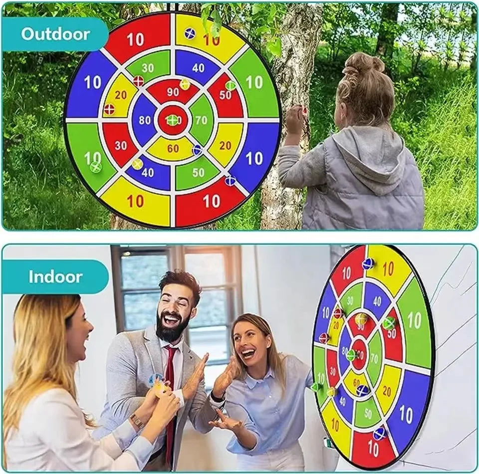 Kinder mit klebrigem Ball, 74 cm großes Dartbrett, interaktives Familienspiel, pädagogische Arithmetik, Indoor-/Outdoor-Sportspielzeug, Geschenk