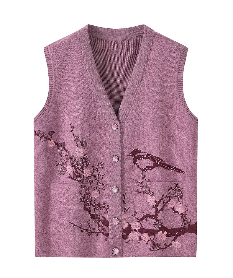 Frauen Pullover Strickjacken Westen Frühling Herbst Oma Outfits Warme Weste Für Mütter Mittleren Alters Winter Weste Jacken 5XL