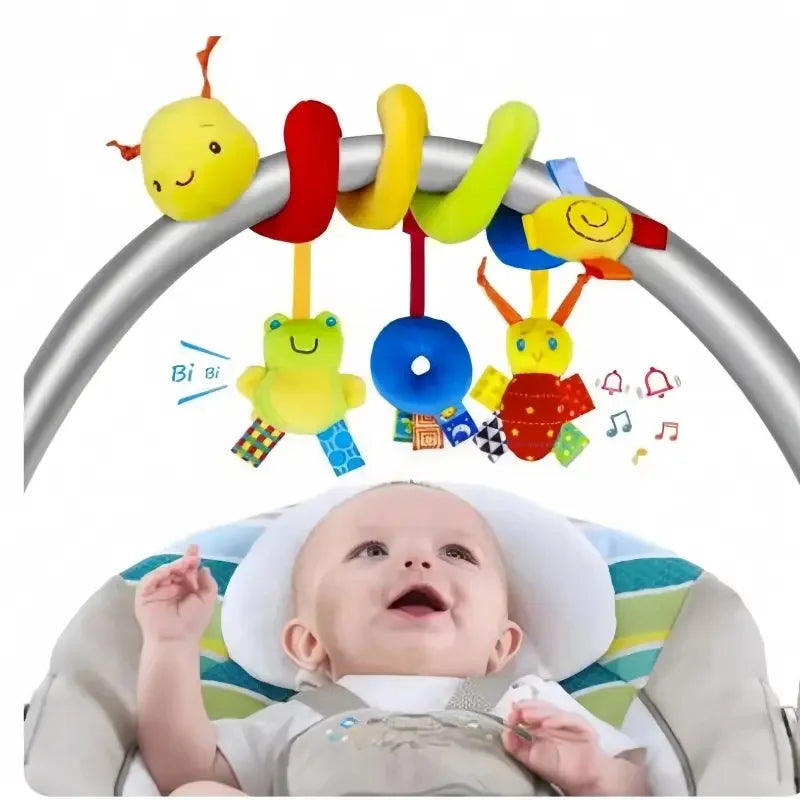 Autositzspielzeug für Babys, Spiral-Aktivitätsspielzeug, hängende Rassel, Plüschspielzeug zum Aufhängen am Kinderwagen, sensorisches Spielzeug für Neugeborene, Geschenk für Neugeborene