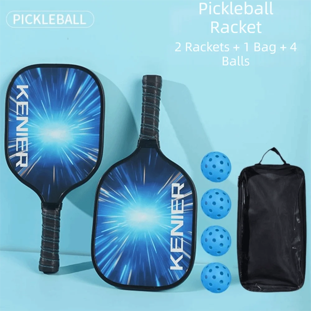Stoßfestes Pickleball-Paddel-Set, rutschfester Griff, hochelastisches Schläger-Set mit 2 Schlägern und 4 Pickleballs