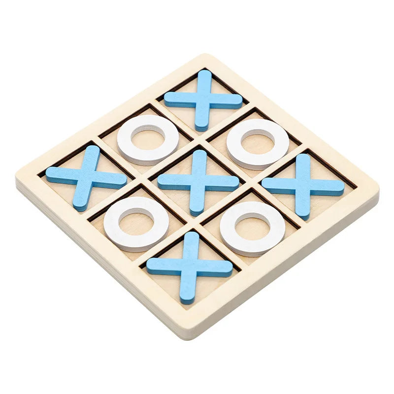 Montessori XO Schach Puzzle 3D Geometrische Formen Brettspiele Für Kinder Kinder Pädagogisches Holz Spielzeug