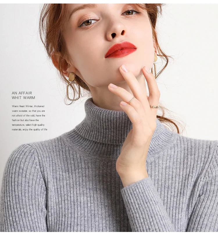 Heliar Damen-Herbstpullover mit Rollkragen, gestrickte, weiche Pullover, Kaschmirpullover, einfache, weiche Pullover für Damen, 2026, Herbst und Winter