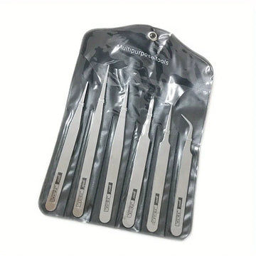 6-teiliges Edelstahl-Pinzetten-Set Ts-15 für Sukkulenten DIY Gebogene Pinzetten Gooi Pinzetten-Set