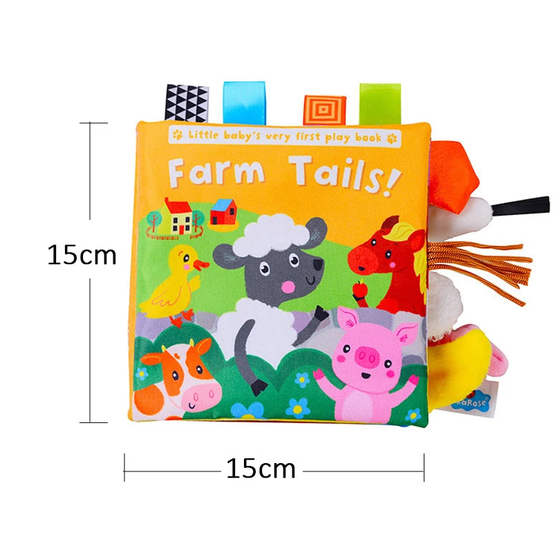 Weiche Babybücher, 3D-Touch-Feeling, kontrastreiches Stoffbuch, sensorisches frühes Lernen, Kinderwagenspielzeug für Kleinkinder, Geschenke von 0–12 Monaten