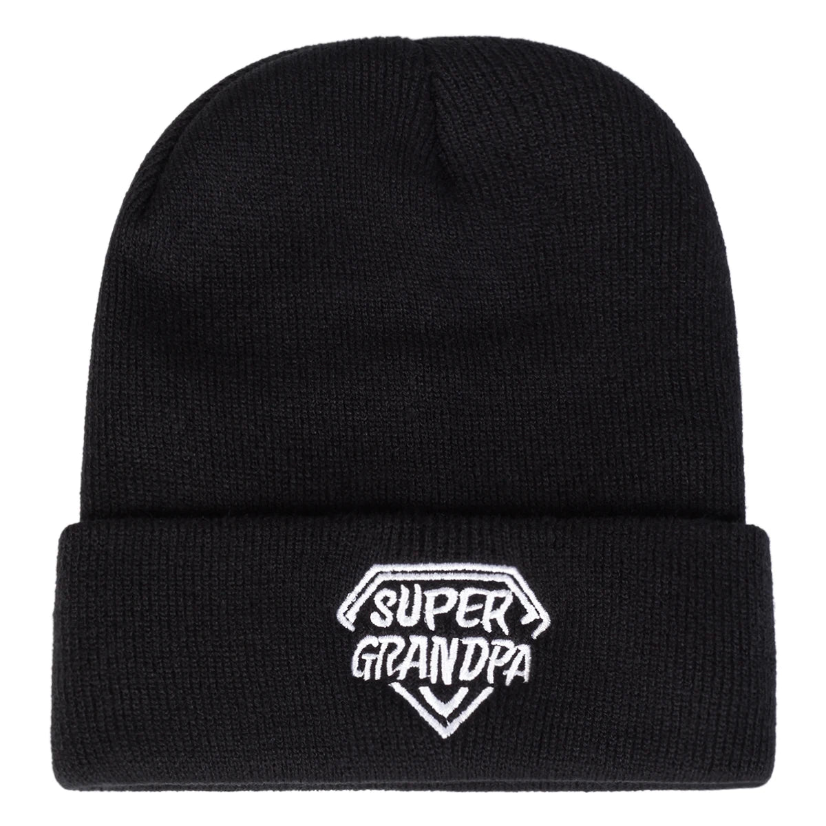 Unisex SUPER GRANDPA Diamant-Stickerei Mützen Herbst Winter Warme Beanie-Mützen für Damen und Herren