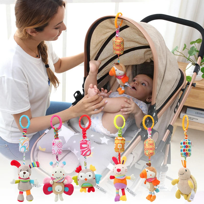 Baby Sensorische Hängende Rasseln Weiches Lernspielzeug Plüschtiere Kinderwagen Säuglingsauto Bett Kinderbett mit Beißring für Bebe Babys Kleinkinder