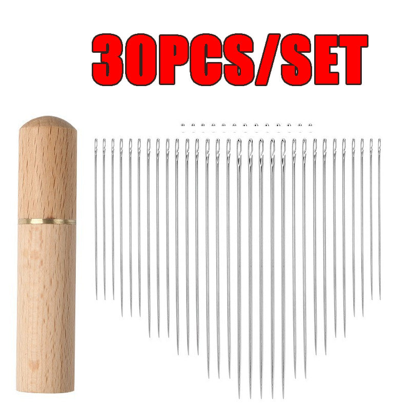 30 stücke Blind Nähen Nadel Ältere Edelstahl Schnelle Automatische Selbst-Einfädel Nadel Nähen Pins DIY Punch Nadel Einfädler