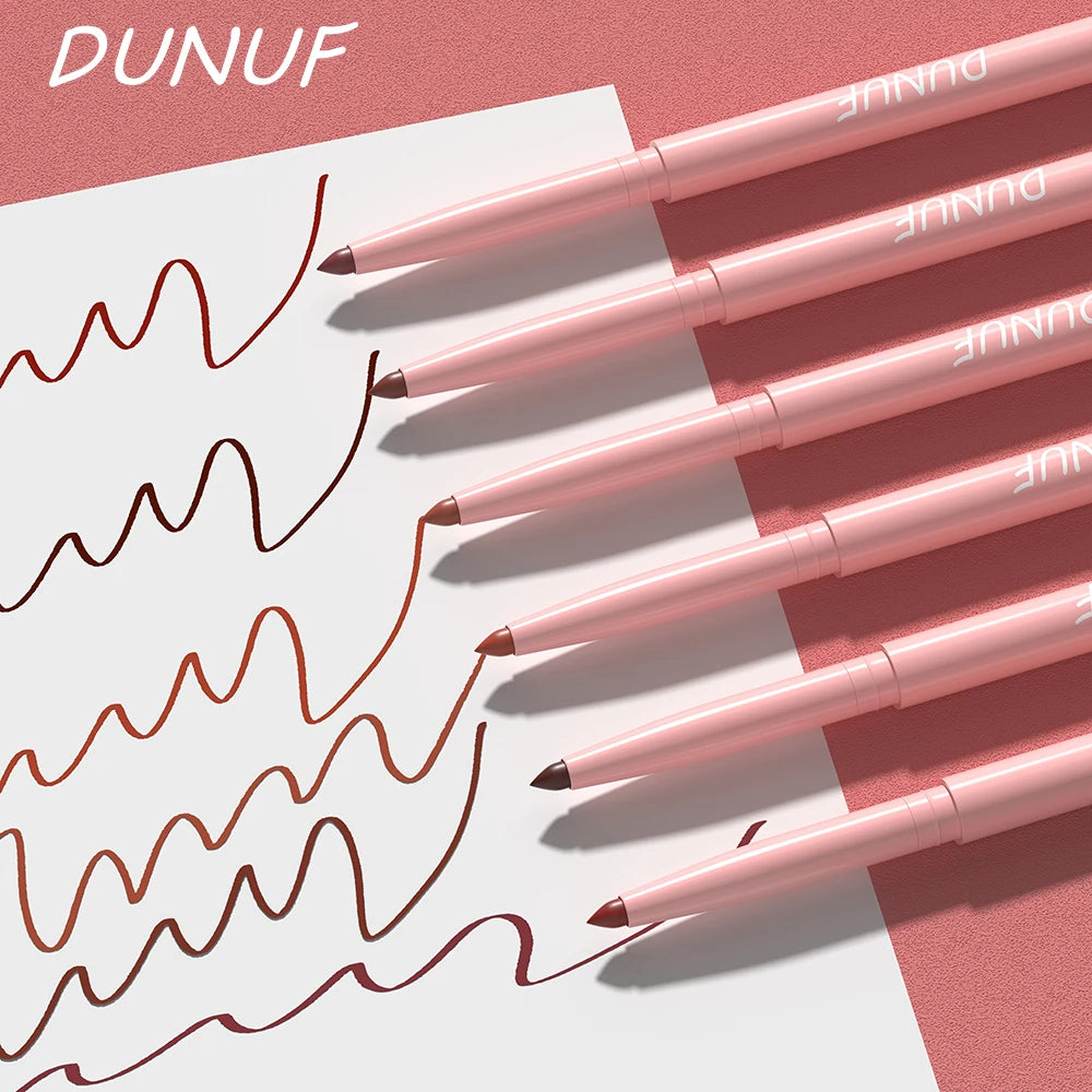 6-teiliges Lipliner-Stift-Set, langlebig, wasserdicht, schweißfest, einfaches Färben, lichtecht, Farbwiedergabe, Lipgloss-Set, Schönheits-Make-up