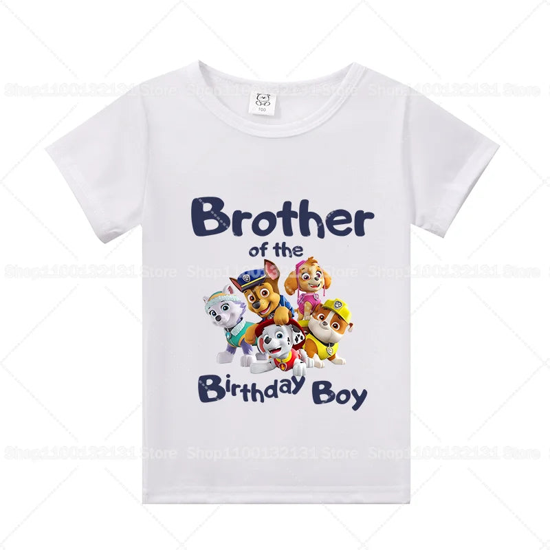 Paw Patrol Erwachsene Kinder Familie Geburtstag T-Shirts Cartoon Mama Papa Top T-Shirts Kurze Ärmel Sommerhemden Jungen Mädchen Frauen Männer Kleidung