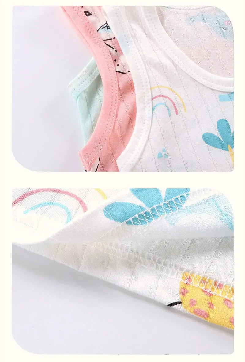 Kinderkleidung, bedruckt, ärmellose Oberteile, Shorts, niedlich, atmungsaktiv, für Kinder, Sommerweste, Shorts, Set, Tank-Top für Babykleidung, Kinder