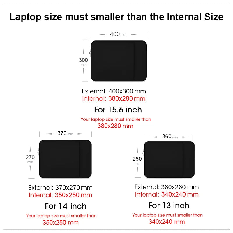 Laptop-Tasche für MacBook Air Pro 13 14 15,6 Xiaomi Lenovo Asus Dell HP Notebook-Hülle 13,3 Zoll Schutzhülle Schwarz Grau