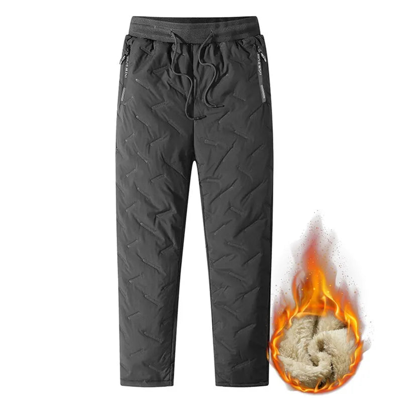 Winter Sweatwear Männer Plüsch Dicke Fleece Sweatpant Lammwolle Thermo Hosen Casual Hosen Wasserdicht Winddicht Warme Baumwolle Hosen