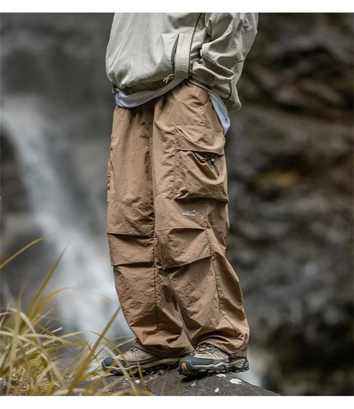 Herren Frühling und Herbst neue wasserdichte Hip Hop Bergsteiger hose lässige Harajuku Arbeits hose schwarze Cargo Outwear Hose