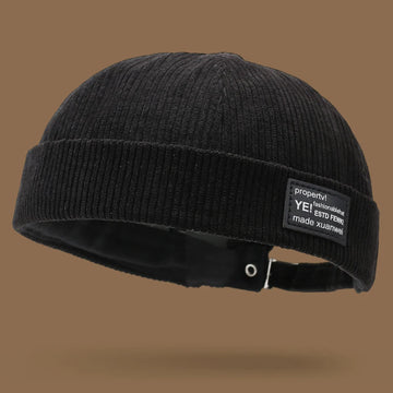 Herbst- und Winter-Cordhut ohne Krempe, lässiger Hut im Yuppies-Stil, gestreifter Samthut für Damen und Herren