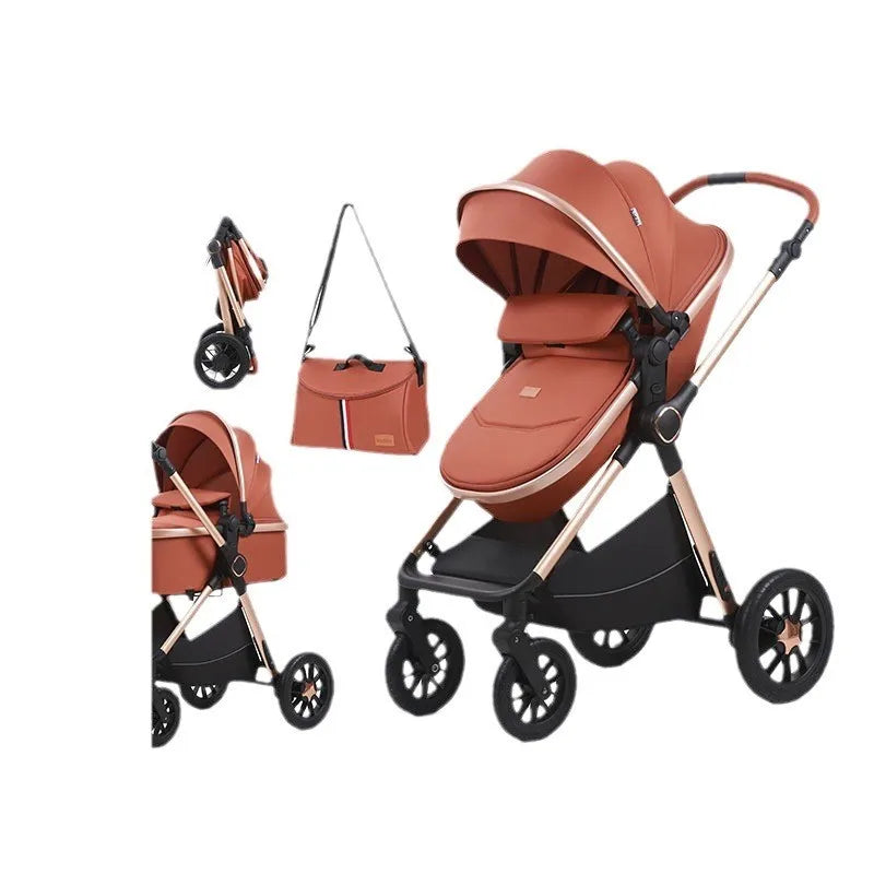 Lazychild Kinderwagen, multifunktionaler Schlafkorb, Kinderwagen zum Sitzen oder Liegen, neuer Kinderwagen mit hoher Landschaft